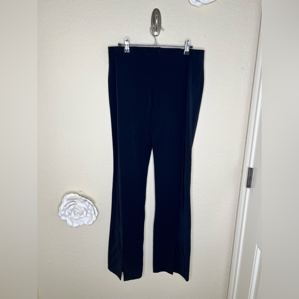 NTM: Bisou Bisou Y2K Black Split Hem Bootcut Dress Pants Stretch Slacks Size 12